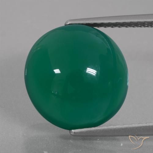 7.60ct Natural Verde médio Ágata, oval, Translúcido