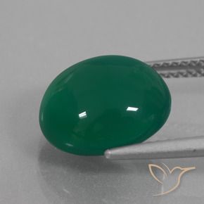 Ágata Verde floresta Natural 6.78ct, oval, Translúcido