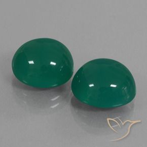 Pedras preciosas de Ágata Verde médio natural de 12.97 ct, oval, Translúcido