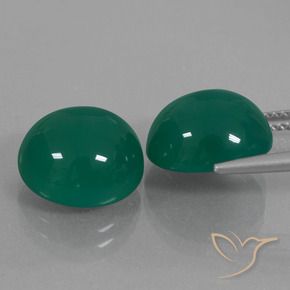 Pedras preciosas de Ágata Verde médio natural de 12.97 ct, oval, Translúcido