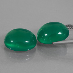 Pedras preciosas de ágata verde natural de 13,23 ct, corte oval, translúcido