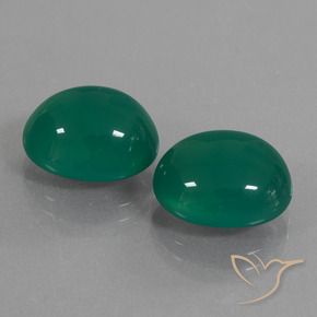 Pedras preciosas de Ágata Verde médio natural de 13.31 ct, oval, Translúcido