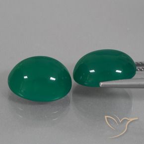 Pedras preciosas de Ágata Verde médio natural de 13.31 ct, oval, Translúcido
