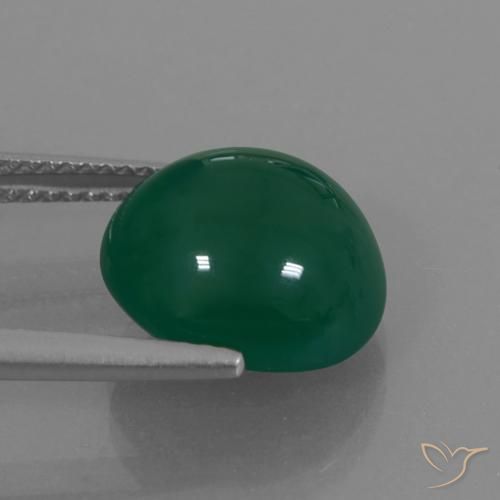 Ágata Verde amarelado Natural 6.28ct, oval, Translúcido