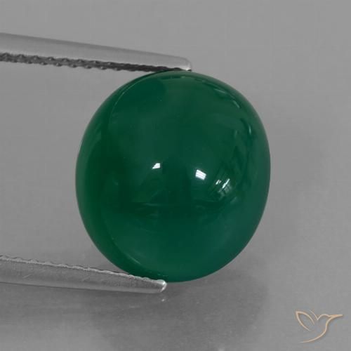 7.21ct Natural Verde médio Ágata, oval, Translúcido