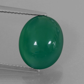Ágata verde natural 5,74ct, corte oval, translúcido