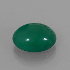 Ágata verde natural 5,74ct, corte oval, translúcido