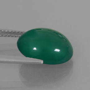 Ágata verde natural 5,74ct, corte oval, translúcido