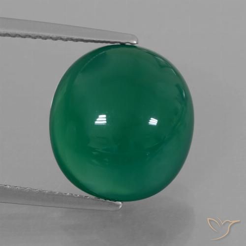 7.06ct Natural Verde floresta Ágata, oval, Translúcido