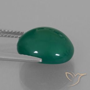 Ágata Verde floresta Natural 7.06ct, oval, Translúcido