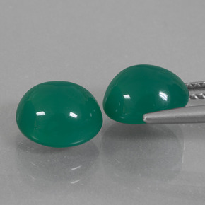 Pedras preciosas de ágata verde natural de 5,78 ct, corte oval, translúcido