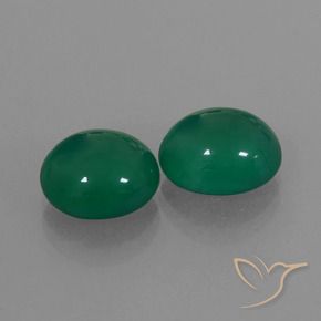 Pedras preciosas de Ágata Verde médio natural de 5.23 ct, Corte Oval, Translúcido