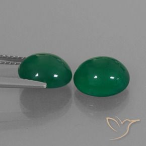 Pedras preciosas de Ágata Verde médio natural de 5.23 ct, Corte Oval, Translúcido