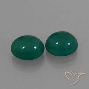 Pedras preciosas de Ágata Verde natural de 4.96 ct, oval, Translúcido