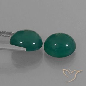 Pedras preciosas de Ágata Verde natural de 4.96 ct, oval, Translúcido