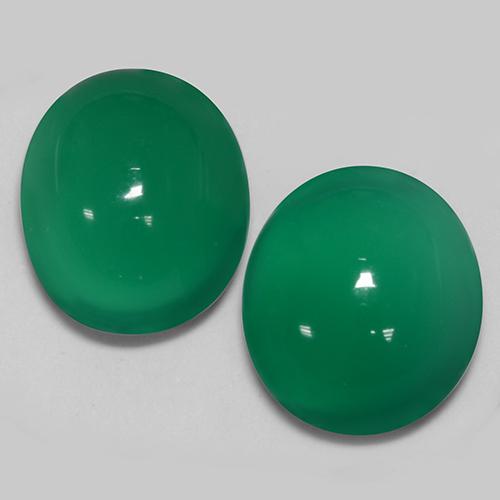 Pedras preciosas de ágata verde natural de 5,81 ct, corte oval, translúcido