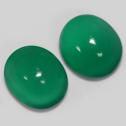 Pedras preciosas de ágata verde natural de 5,81 ct, corte oval, translúcido