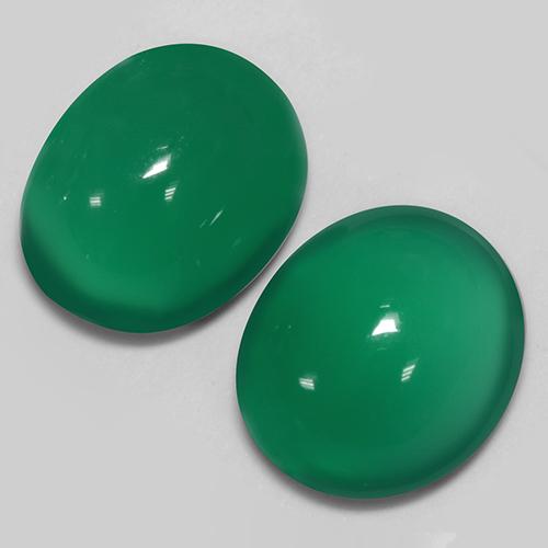 Pedras preciosas de ágata verde natural de 5,81 ct, corte oval, translúcido