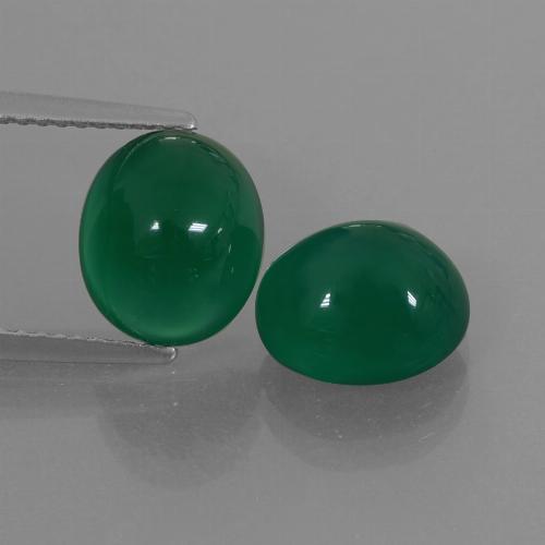 Pedras preciosas de Ágata Verde amarelado natural de 5.91 ct, Corte Oval, Translúcido