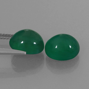 Pedras preciosas de Ágata Verde amarelado natural de 5.91 ct, Corte Oval, Translúcido