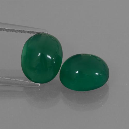 Pedras preciosas de ágata verde natural de 5,56 ct, corte oval, translúcido