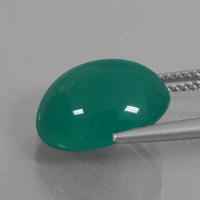 Ágata verde natural 7,10ct, corte oval, translúcido