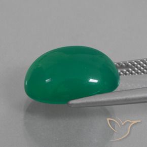 Ágata Verde médio Natural 7.77ct, oval, Translúcido