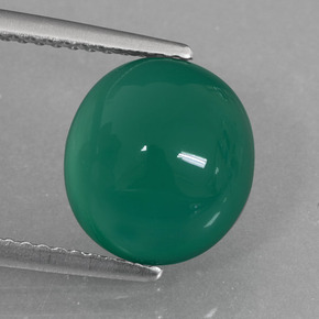 Ágata verde natural 4,11ct, corte oval, translúcido
