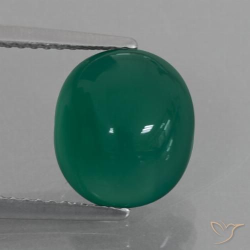 4.14ct Natural Verde médio Ágata, oval, Translúcido