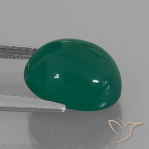 Ágata Verde médio Natural 4.14ct, oval, Translúcido