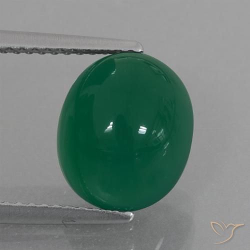 4.71ct Natural Verde médio Ágata, oval, Translúcido