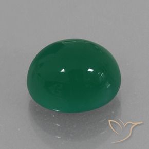 Ágata Verde médio Natural 4.71ct, oval, Translúcido