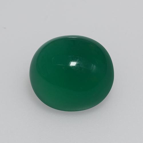 Ágata verde natural 3,81ct, corte oval, translúcido