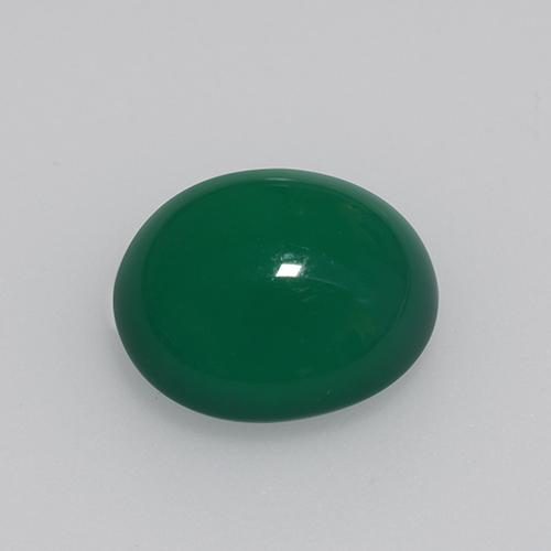 Ágata verde natural 3,81ct, corte oval, translúcido
