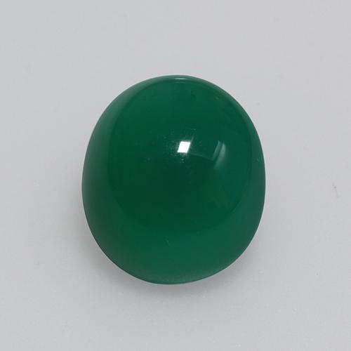 Ágata verde natural 3,81ct, corte oval, translúcido