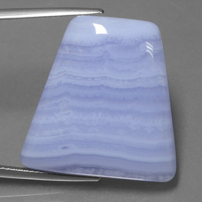 Ágata azul natural 36,34ct, forma extravagante, translúcido