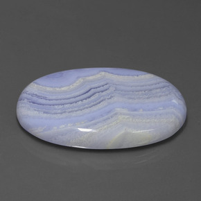 Ágata azul natural 57,92ct, corte oval, opaco