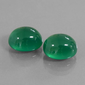 Pedras preciosas de ágata verde natural de 8,66 ct, corte oval, translúcido