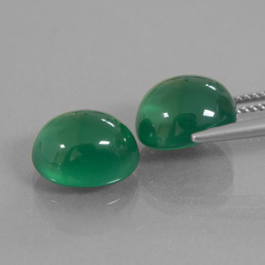 Pedras preciosas de ágata verde natural de 8,66 ct, corte oval, translúcido