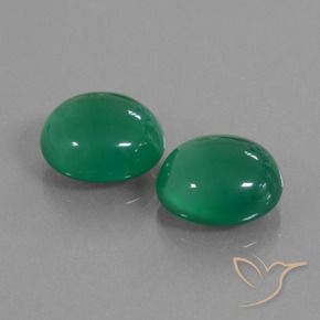 Pedras preciosas de Ágata verde quente natural de 14.46 ct, oval, Translúcido