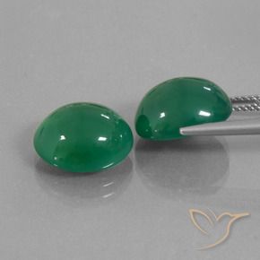 Pedras preciosas de ágata verde natural de 13,04 ct, corte oval, translúcido