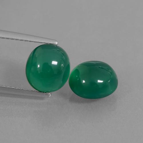Pedras preciosas de ágata verde natural de 5,36 ct, corte oval, translúcido