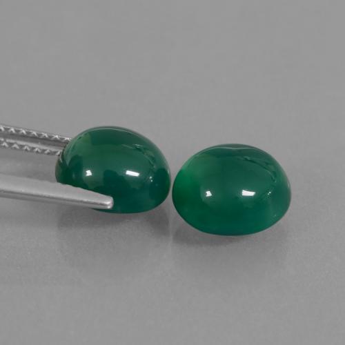 Pedras preciosas de ágata verde natural de 5,36 ct, corte oval, translúcido