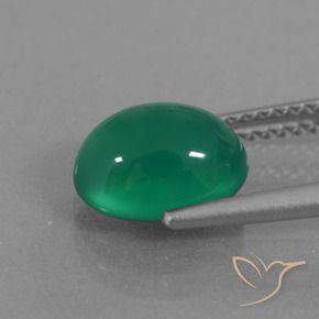 Ágata verde pinho Natural 2.33ct, oval, Translúcido