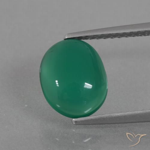 2.11ct Natural Verde médio Ágata, oval, Translúcido