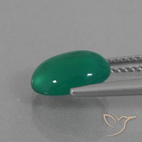 Ágata Verde médio Natural 2.11ct, oval, Translúcido