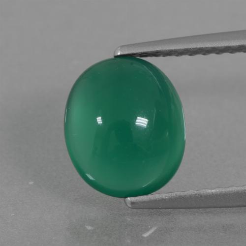 Ágata Verde floresta Natural 2.08ct, Corte Oval, Translúcido