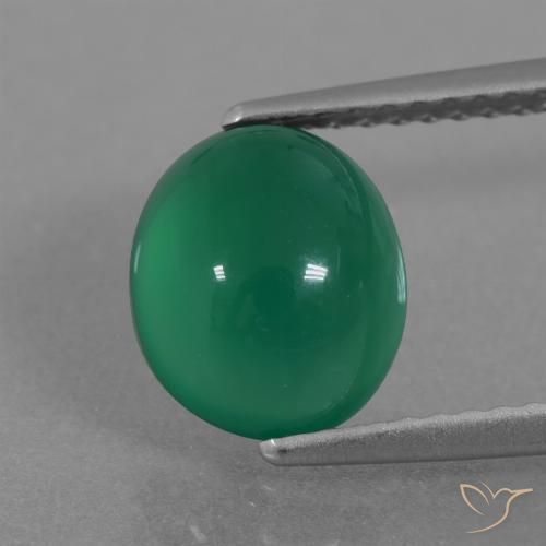 2.63ct Natural verde quente Ágata, oval, Translúcido