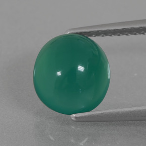 Ágata verde natural 2,55ct, corte oval, translúcido