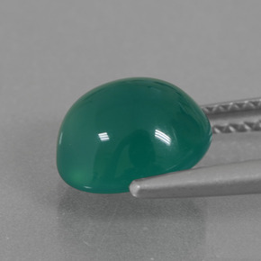 Ágata verde natural 2,55ct, corte oval, translúcido